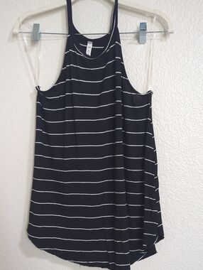 mts Black and White Striped Tank